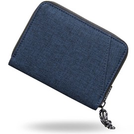 Ignition Original Round Zip Bifold Wallet Lightweight Nylon Bilford Wallet with IC Card Slot, navy