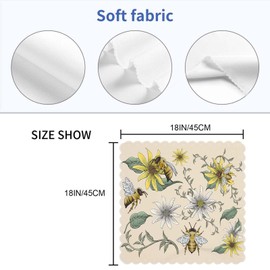 Yibeas Honey Bees and Flowers Cloth Napkins Dinner Table Napkins Colorful Retro Sunflowers Daisy Floral Animal Hand Drawn Washable Reusable Napkins Set of 4 Home Holiday Party Wedding