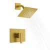 KENES Modern Brushed Gold Shower Faucet, Square Shower Trim Kit