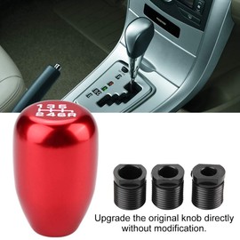 EVGATSAUTO Universal Car 6 Speed Gear Lever Knob with Gear Lever (Red)