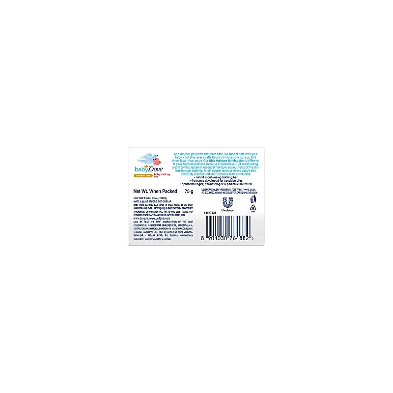 Baby Dove Rich Moisture Bathing Bar, 75g - India