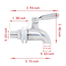 Lilaly 1 pack Stainless Steel Water Spigot, Spigot for Beverage Dispenser, Water Spout, Water Jug Spout, Food Grade Metal Spout