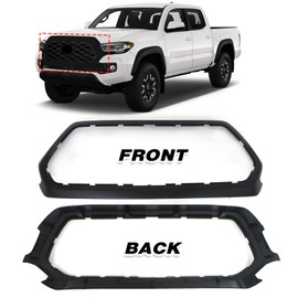 HAPSO Front Upper Grille Shell Outer Frame Surround Fit For Toyota Tacoma 2016-2022 Accessories Replacement Matte Black