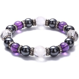 Kyozyudo, Power Stone Bracelet, Goes Great With Everything, Choice of Birthstone, Gold, Luck, Wealth, Health, Four Gods X Hematite, 0.5 inch (12 mm), Cleansing, Natural Stone