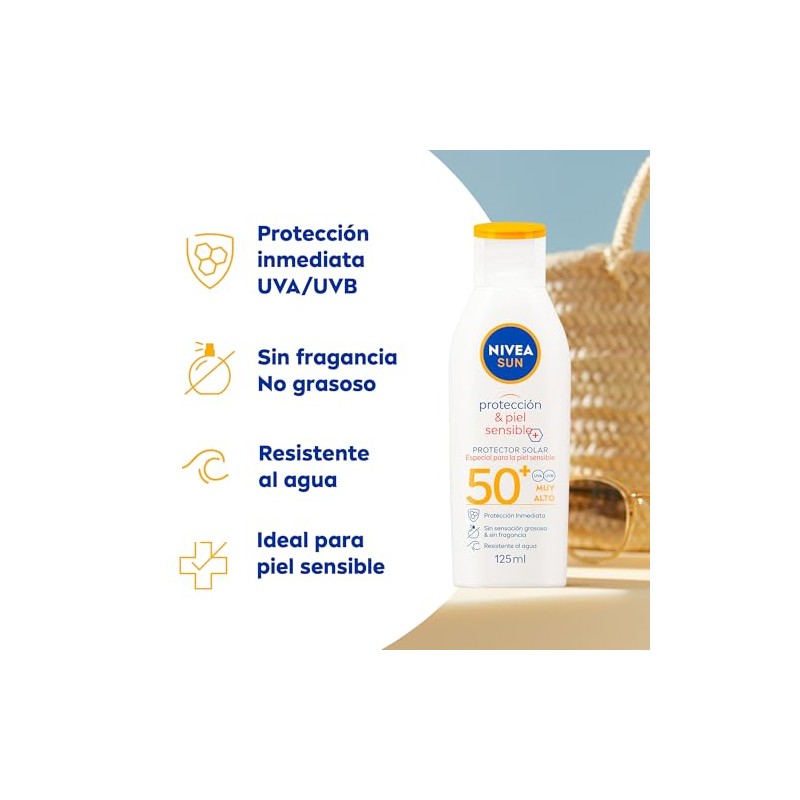 Protector Solar NIVEA SUN FPS 50 Piel Sensible Sunscreen SPF