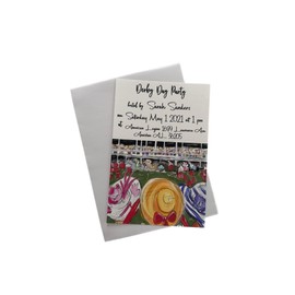 Derby Day Hats Party Invitation 4x6 Customization Horse Racing Run for the Roses (Pack of 10 Customized W/Envelope)