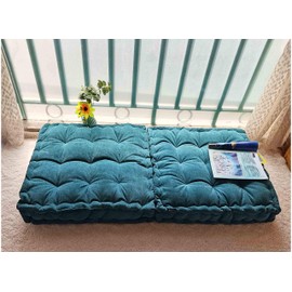 Verpert Floor Pillow 25x25 Inch, Square Meditation Cushion Floor Seating for Adults, Oversized Tufted seat Cushion Reading Nook for Kids, Yoga Meditation Pillow for Sitting on Floor (Turquoise)