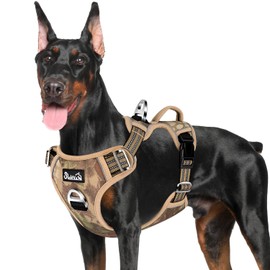 SlowTon No Pull Dog Harness, Heavy Duty No Choke Pet Harness with 2 Leash Clips and Easy Control Vertical Handle, Adjustable Soft Padded Dog Vest for Small, Medium and Large Dogs(Yellow Camo,X-Large)