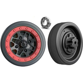 2 Pack 21CM/8.5'' PU Solid Rubber Tire for Power Wheels Go Kart Upgrade,1.2CM/0.47in Aperture Front/Rear Wheel for Car/SUV/UTV/ATV/Go Kart Replacement Parts,Free Coupler (8.5in tires)