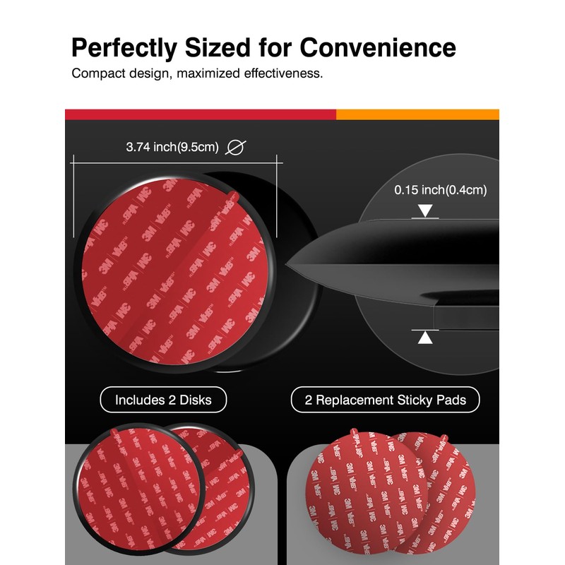 3M VHB Adhesive Dashboard Mounting Disk Set for Suction Cup