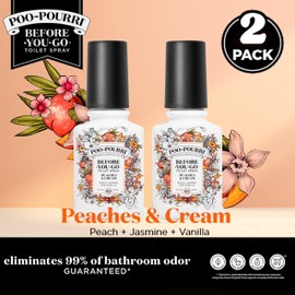 Poo-Pourri Peaches and Cream 2 Ounce Peach, Jasmine & Vanilla Pack of 2