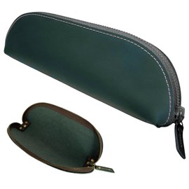 iaji Pen Case, Pencil Case, Leather, Large Capacity, Slim, Can Be Used Like a Pen Tray, Stylish, Simple, green, Modern