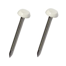 250 x White UPVC 40mm Poly Top Pins Nails Plastic Headed Fascia Fixings Polytop