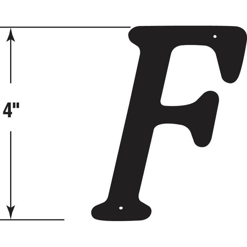 Prime-Line MP4248 House Address Letter "F", Black Finish, Zinc Die