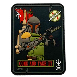 Mandalorian Boba Come and Take it Dead Card Patch [3D-PVC Rubber -“Velcro Brand” Fastener -CT2]