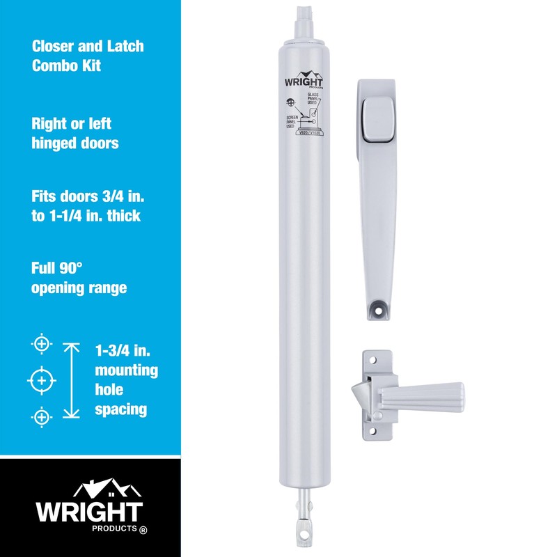 Wright Products Pneumatic Closer and Push Button Latch Combo Kit,