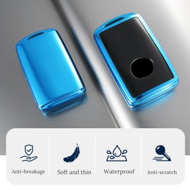 Kimity for MZD Key Fob Cover, Stylish Soft TPU Key Case for MZD CX-5 CX-9 CX-30 CX-50 MZD 3 6 Hatchback (4 buttons) Smart Key Fob Shell Series Keyless Entry Smart Car (Blue, B), Blue, B