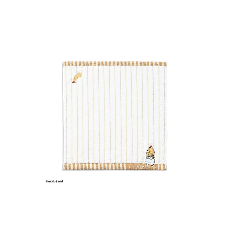 Towel Museum mofusand Striped Wash Towel, Orange, Ebinyan, Cats, Cute,