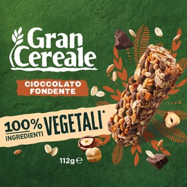 Gran Cereale, Barrette con Cioccolato Fondente, Avena e Nocciole, Snack di Frutta Secca, Confezione da 4 Barrette
