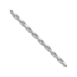 Diamond2Deal Sterling Silver Rhodium-plated 1.5mm Diamond-cut Rope Chain Necklace 26"