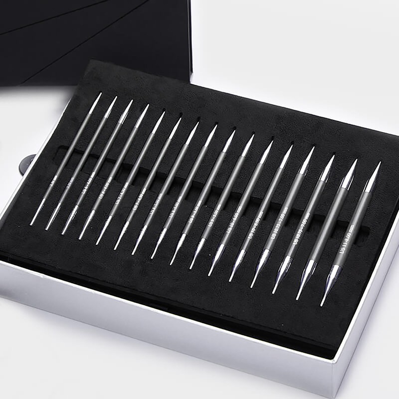 KNITPRO Karbonz Interchangeable Circular Needles Set with Accessories (3.50-8.00mm), Black