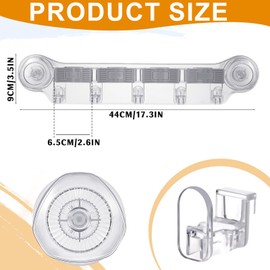 Hiitytin Removable Broom Holder Wall Mount Bathroom Broom and Mop Organizer Wall Hanging Storage Tool Organizer with Hooks and Slots Rotating Adsorption Not Easy to Fall, Transparent