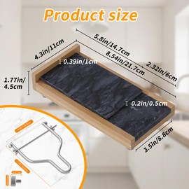 Xinglinsaiter Cheese Slicer with 4 Replacement Cutting Wires, High & Low Marble Cutting Table Top, Wire Replacement Device, for Cheese, Butter, Sausage etc. (Black)