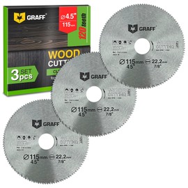 4-1/2 Inch Angle Grinder Circular Saw Blade Set for Wood, Plywood, Laminate, Drywall, Plastic – 120T Woodworking Saw Blade with 7/8 Inch Arbor from GRAFF