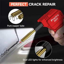 Plastic Welding Kit, 3s Instant Heating, 4 Shapes/750pcs Preciva 50W Red Plastic Repair Kit, Brass Heating Core with Double Led Light, for Welding Broken Plastics, Car Bumper, etc