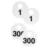 2 Sets of Round Numbered Tags 1-300, Double-Sided Plastic Coat