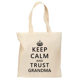 TOOLOUD Keep Calm and Trust Grandma Grocery Tote Bag - Natural