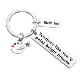 Unbranded Stainless Steel Keychain With Words "Bright Future" Teacher's Gift Key Holder