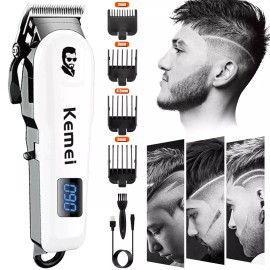 Kemei232 Professional 0 Gapped Hair Clipper Trimmer Shaver Beard Cutting Machine - White