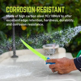 TRUE SYK Fillet Knife, Medium Flex, Hollow Ground Blade, Ideal for Freshwater and Saltwater Filleting, Skinning, and Deboning Fish, 9" Fillet Knife