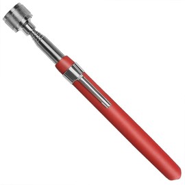 QaaJaa Super Strong Pick-up Tool, Magnet, Pen Type, Strong Magnetic Stick, Portable, Convenient, Extendable, Suction Power, 7.7 lbs (3.5 kg), Length 6.7 - 34.3 inches (17 - 87 cm), Adjustable (8LB, Red)