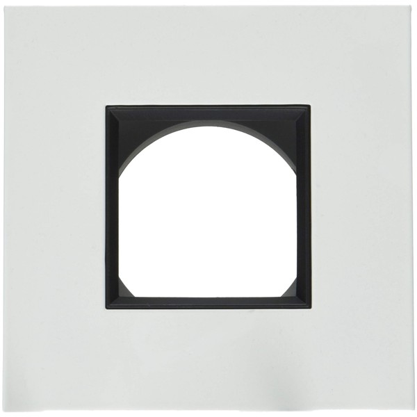 Juno 17SQ BWH Square Shower Recessed, 4 Inch, Frosted Glass with Black Trim