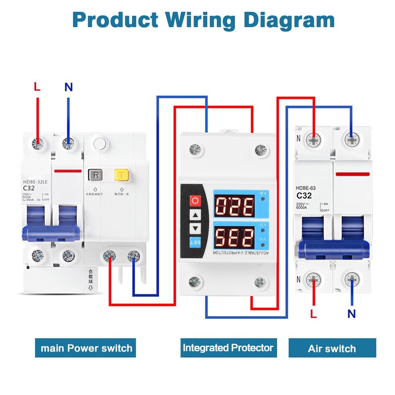 Jadeshay Surge Protection 63A AC400V Adjustable Voltage Protection Surge Protection