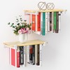 NANATI 2 Set of Floating Bookshelf with White Shelf Brackets,