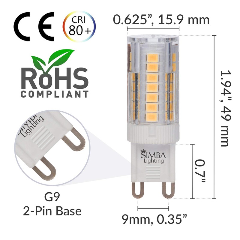 Simba Lighting G9 LED Light Bulb (5 Pack) 4W T5
