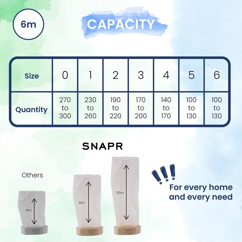 SNAPR 8-Pack 6m Nappy Bin Refill Compatible with Tommee Tippee