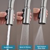 Metal Kitchen Faucet Head Replacement, 3-Function Pull Down Spray Head