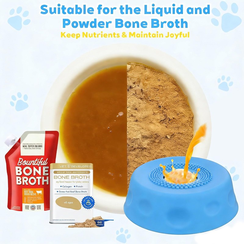 Slow Feeder Dog Bowls for Liquid Treats, Ball-in Interactive Bone
