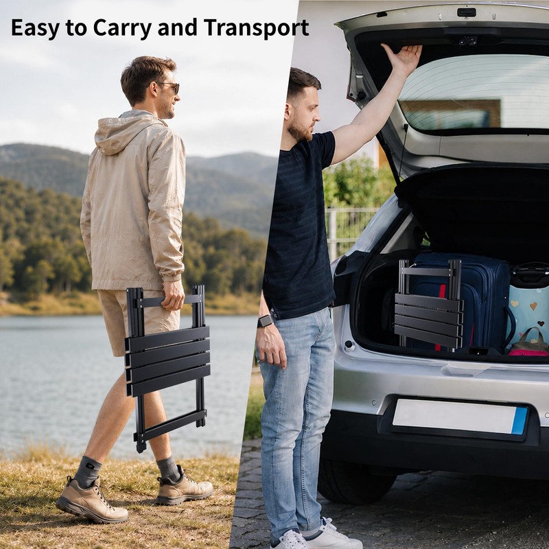 Lightweight Aluminum Folding Camping Table with Height 23.6 in