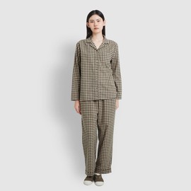JAJU [JAJU/자주] 여 플란넬 파자마 세트_다크 그린 [JAJU] Women's Flannel Pajama Set_Dark Green