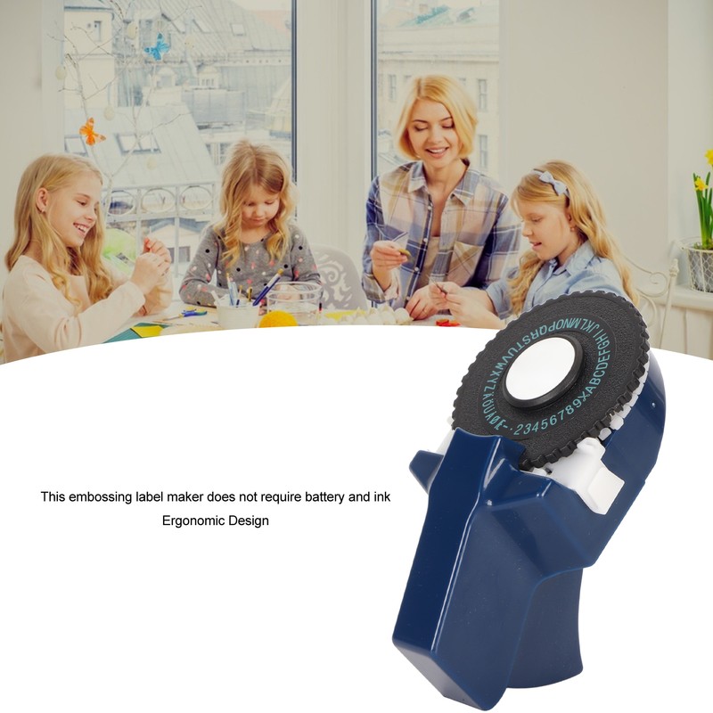 Embossing Label Maker Inkless Easy Operation Ergonomic Design Portable Label
