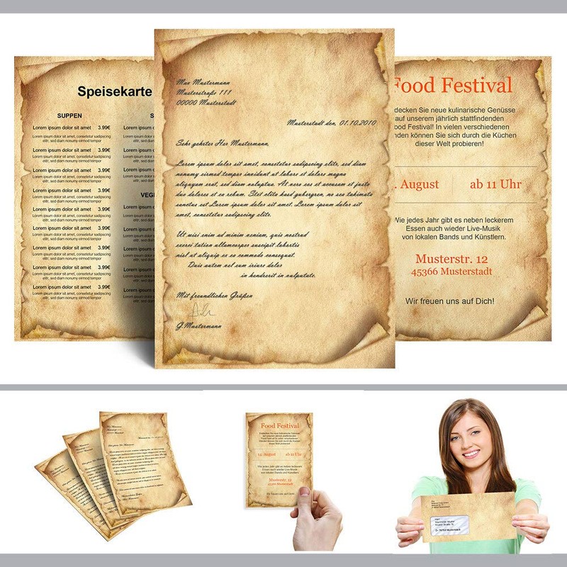 Letter Paper Set 20 Pieces Antique & History, Antique 10