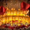 Happy Birthday Light Up Letters with Tea Lights, Rose Petals,