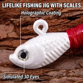 Alwonder 5-Pack Bucktail Jigs Hair Jigs Saltwater Freshwater Fishing Bucktail Lures Surf Fishing Jig Heads Swimbait Jig for Bass Flounder Striper Bluefish Halibut Redfish, White 1oz