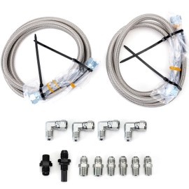 6AN 70" Transmission Cooler Hose Kit Lines Fitting Kit for GM Chevy 1996-2021 4L80E, for Ford C4-C6-AOD, for Turbo 350/400/200-200R4/700R4 4L60 4L60E 4L65E,Stainless Steel Braided Lines