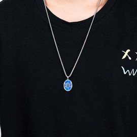 MEIDERBO Star Of David Necklace 925 Sterling Silver Jewish Star Necklace Magen David Pendant Opal Yhvh Yhwh Jehovah Yahweh Hebrew Necklace Jewish Jewelry Gifts for Men Women, Regular size, Sterling